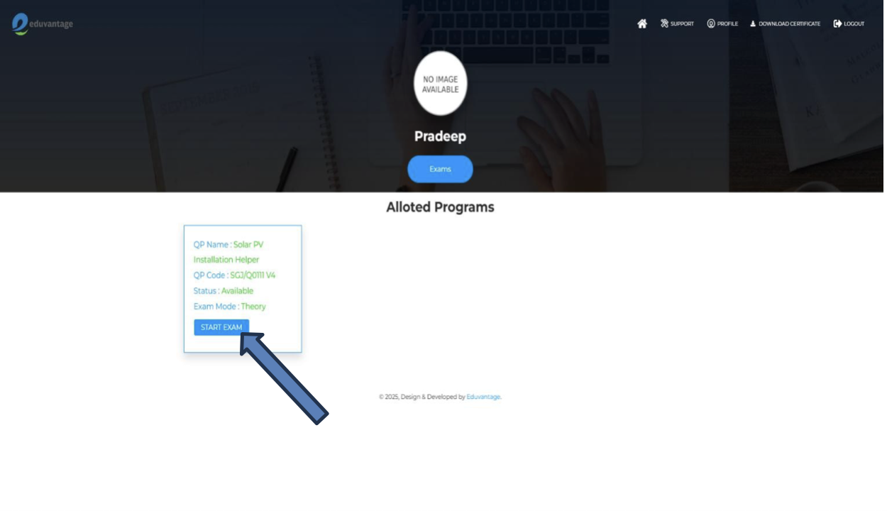 Start Test Screenshot